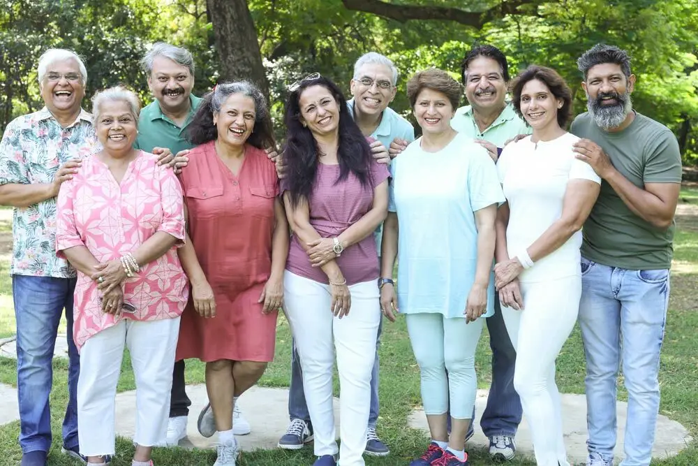 Group of men and women in a supportive atmosphere